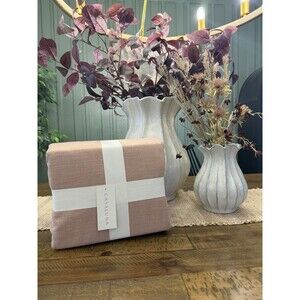 King Heavyweight Linen Blend Duvet Cover and Sham Set Light Adobe Clay NEW